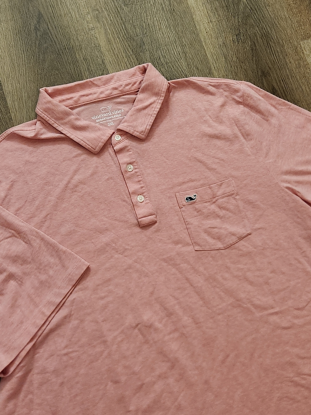 Vineyard Vines Men’s 2XL pink Edgartown Pima blend pocket Polo